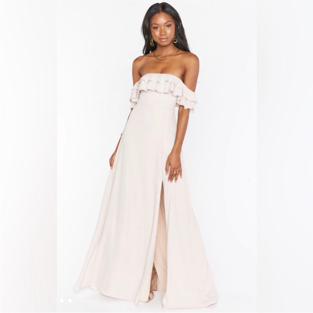 Show Me Your Mumu Emma Ruffle Maxi Dress- show me the ring crisp